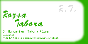 rozsa tabora business card